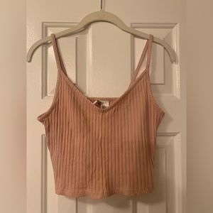 H&M Brand Blush Ribbed Crop Top